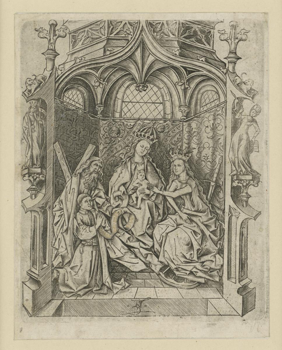 Thronende Madonna zwischen Hl. Katharina & Hl. Andreas