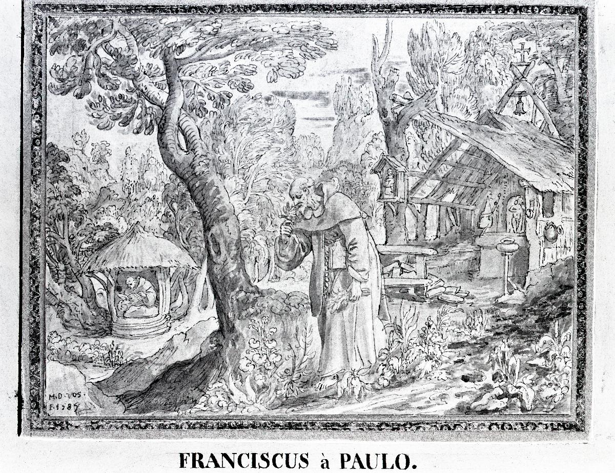 Franziskus und Paulus als Einsiedler im Wald