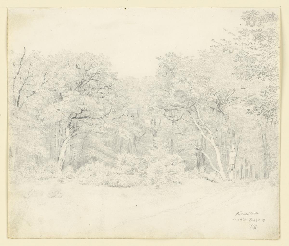 Im Wald von Fontainebleau, Skizzenbuchseite