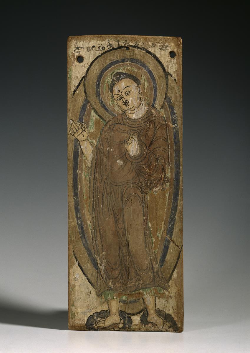 Votivtafel mit stehendem Buddha