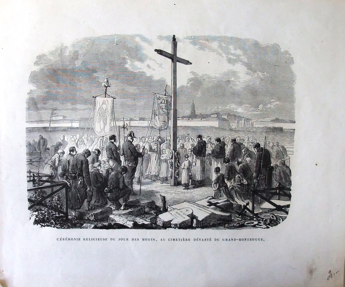 Cérémonie religieuse du Jour des Morts, au Cimetière Dévasté du Grand-Montrouge