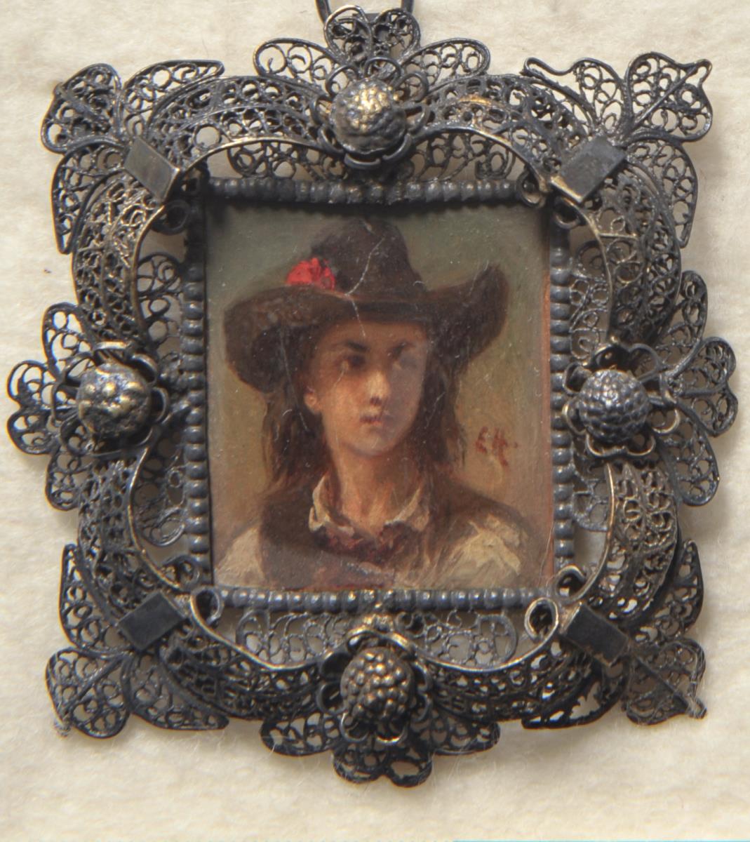 Italienischer Bauernknabe. Miniatur aus der Sammlung Loewe