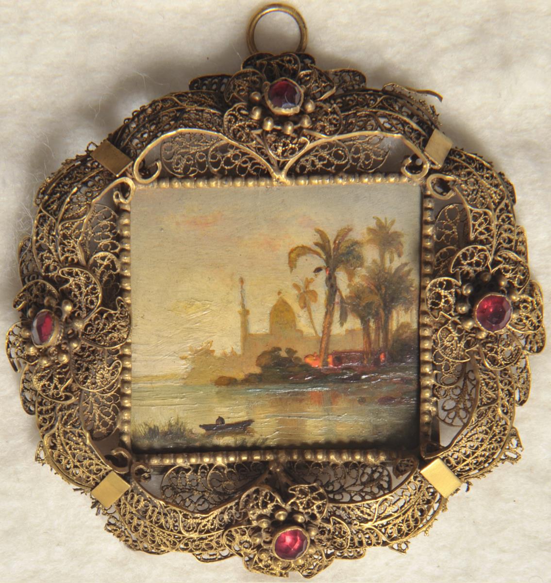 Ägyptische Landschaft. Miniatur aus der Sammlung Loewe