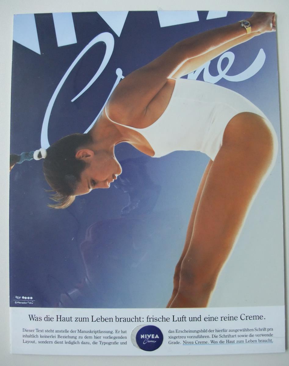 Nivea-Creme "Was die Haut zum Leben braucht: frische Luft und eine reine Creme."