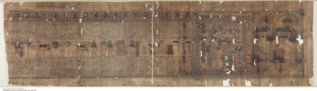 Hieroglyphischer Papyrus mit dem Totenbuch des Priesters im Amun-Tempel Nes-pa-her-an