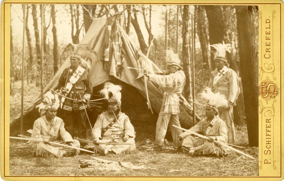 Chippewa-Indianer in Krefeld, 1881