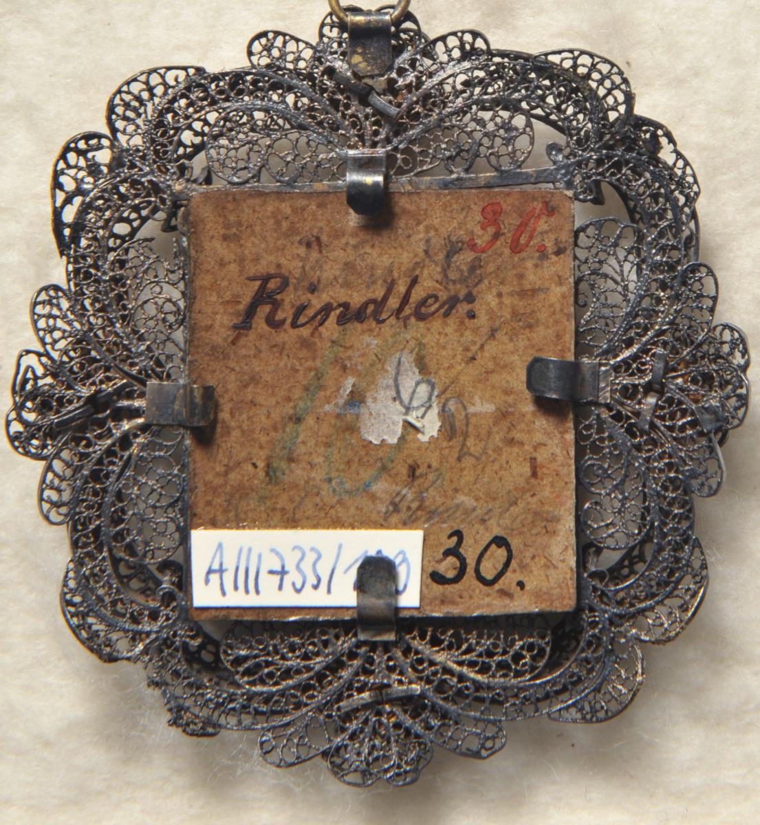 Dame in schwarzem Schleier. Miniatur aus der Sammlung Loewe