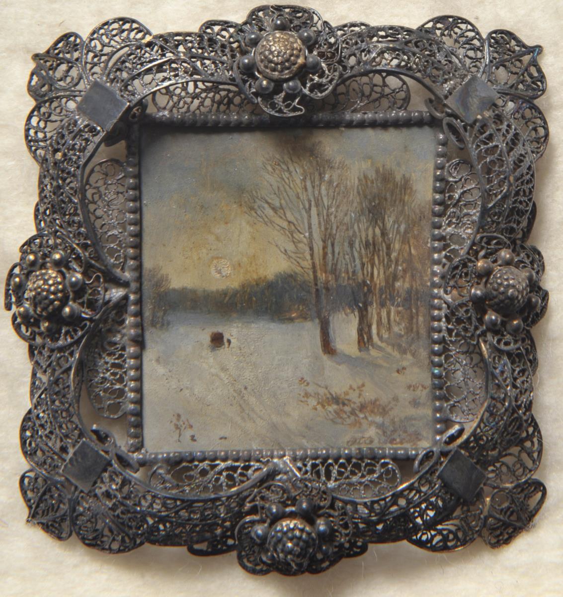 Winterlandschaft. Miniatur aus der Sammlung Loewe