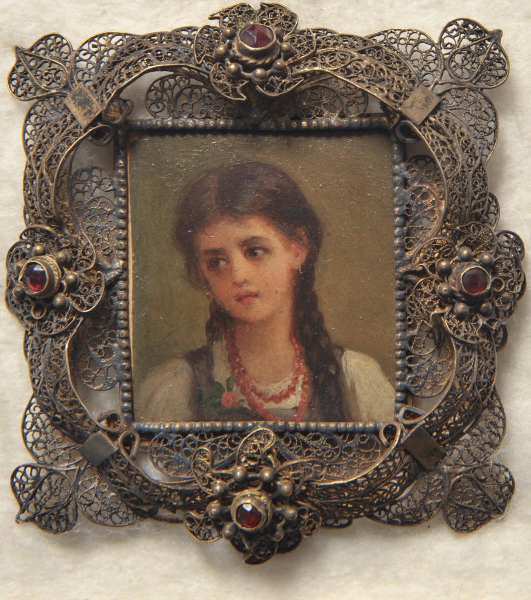 Bauernmädchen. Miniatur aus der Sammlung Loewe
