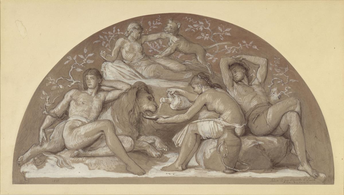 "Unerweckte Kinder der Welt". Lunettenentwurf für den ersten Corneliussaal der Nationalgalerie Berlin