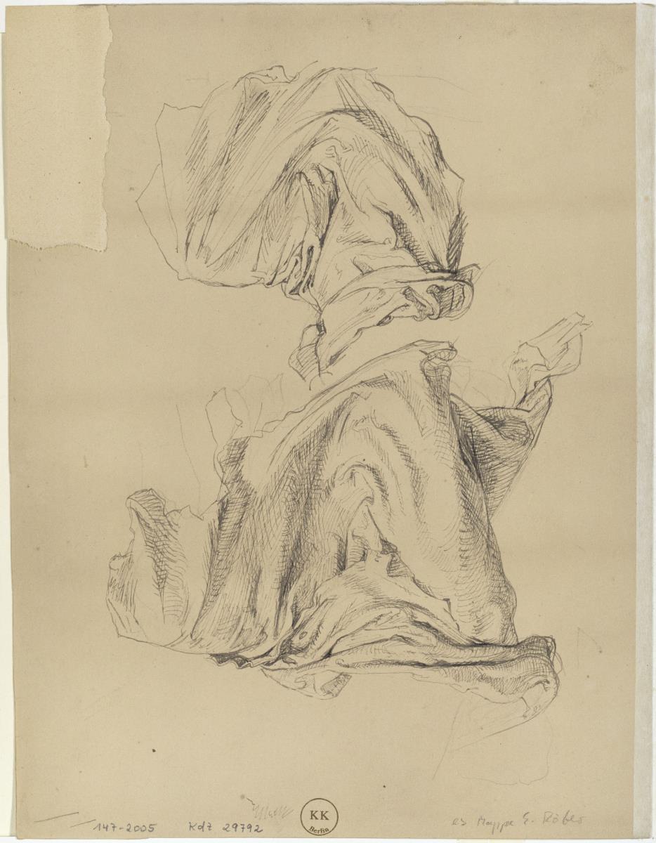 Zwei Gewandstudien einer Beinpartie (Studie zu "Der Tod Abels")
