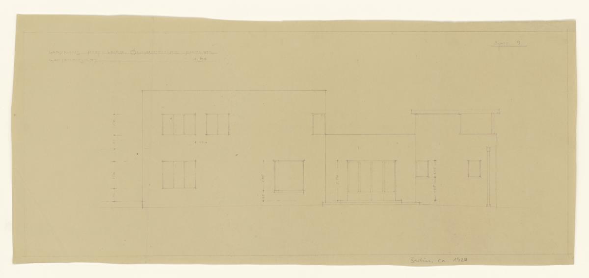 Landhaus Prof. Lewin, Berlin Schlachtensee, Gartensansicht, Lichtpause