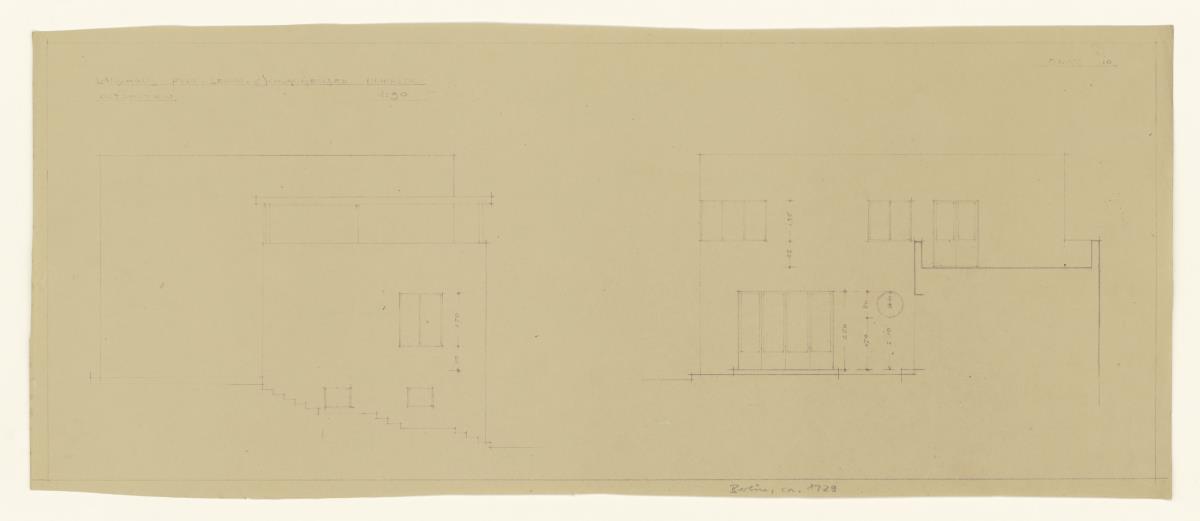 Landhaus Prof. Lewin, Berlin Schlachtensee, Ostseiten, Lichtpause