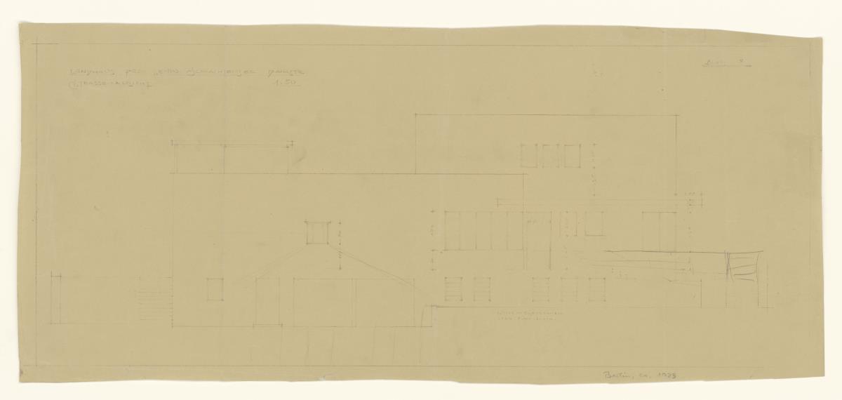 Landhaus Prof. Lewin, Berlin Schlachtensee, Straßenansicht, Lichtpause