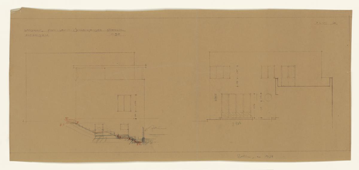 Landhaus Prof. Lewin, Berlin Schlachtensee, Ostseiten, Lichtpause