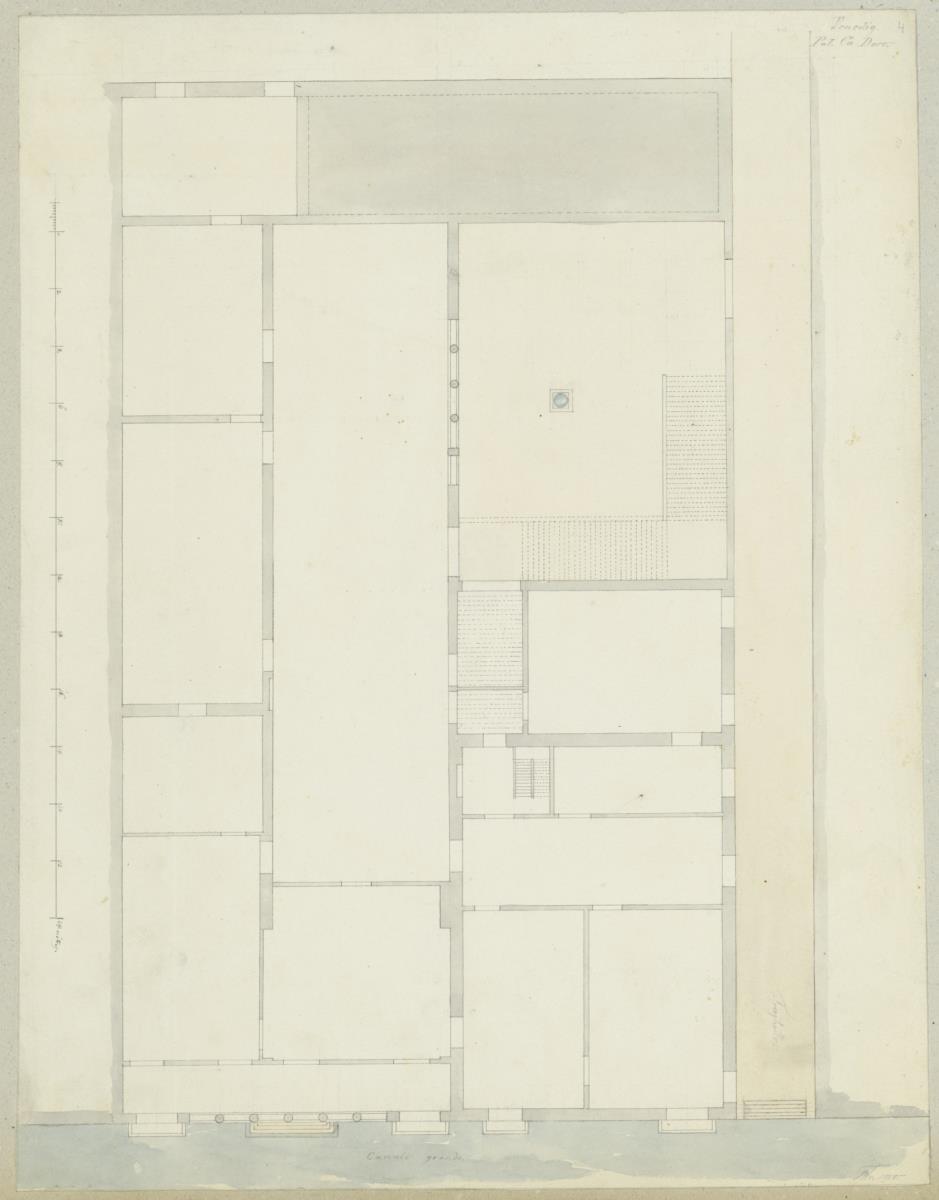 Skizzenbuch Italienreise, Venedig, Ca' d'Oro, Grundriss des ersten Piano Nobile