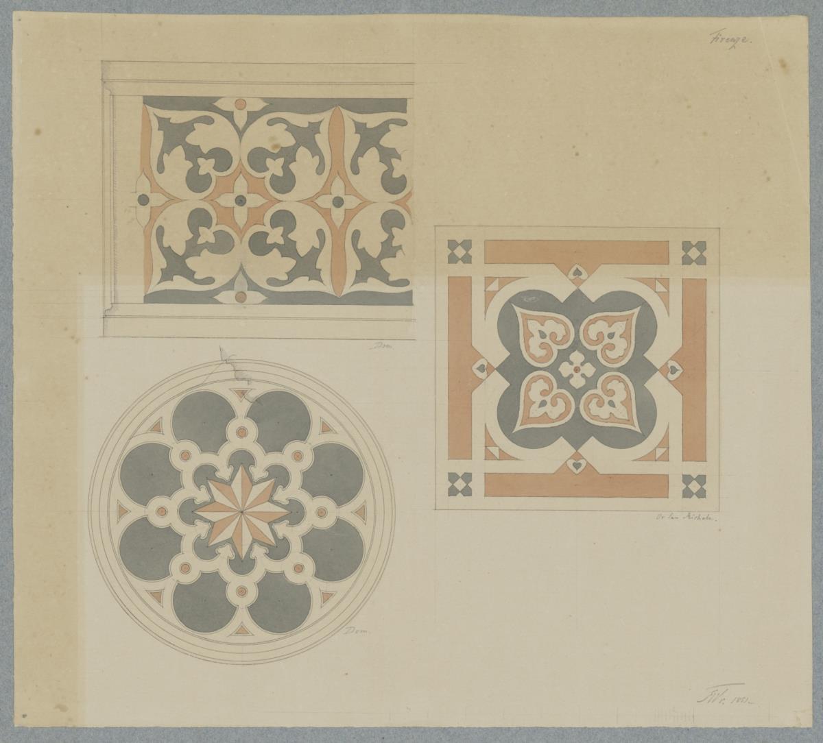 Skizzenbuch Italienreise, Florenz, Dom und Orsanmichele, Ornamente