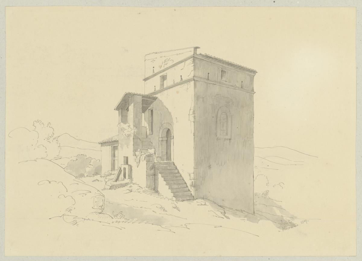 Skizzenbuch Italienreise, Orvieto, Haus auf dem Land