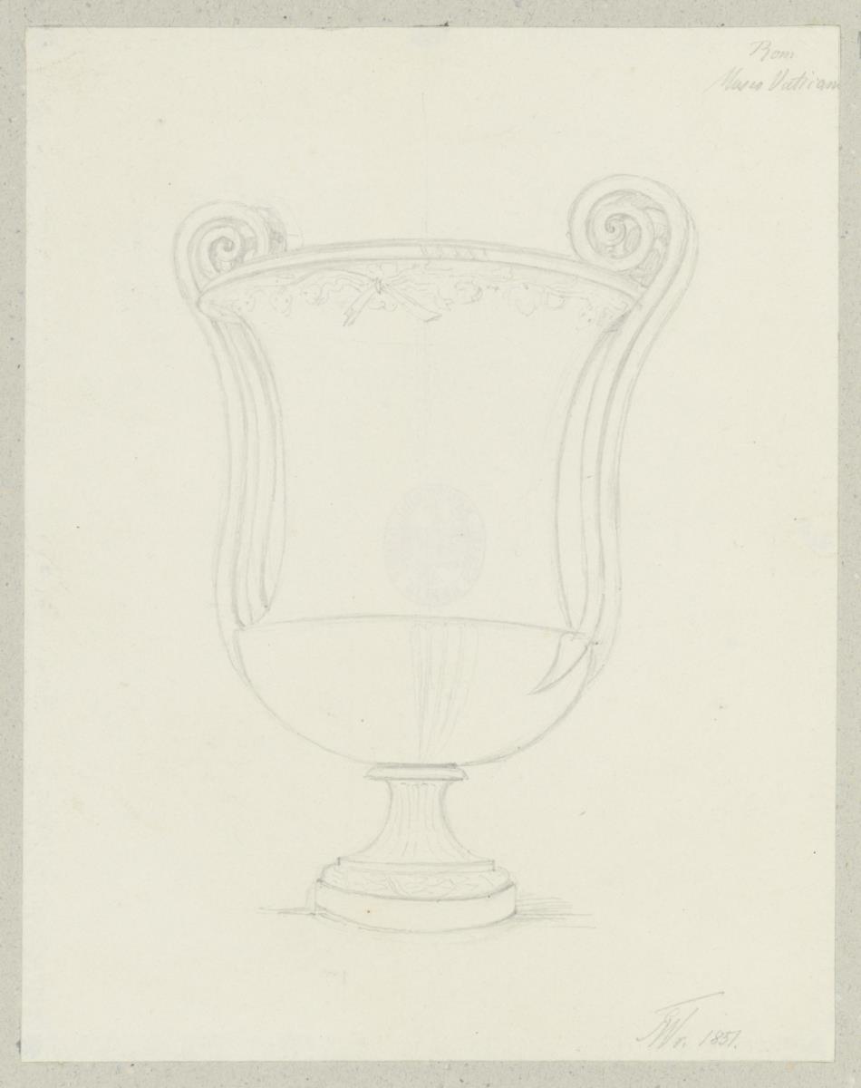 Skizzenbuch Italienreise, Rom, Musei Vaticani, Vase