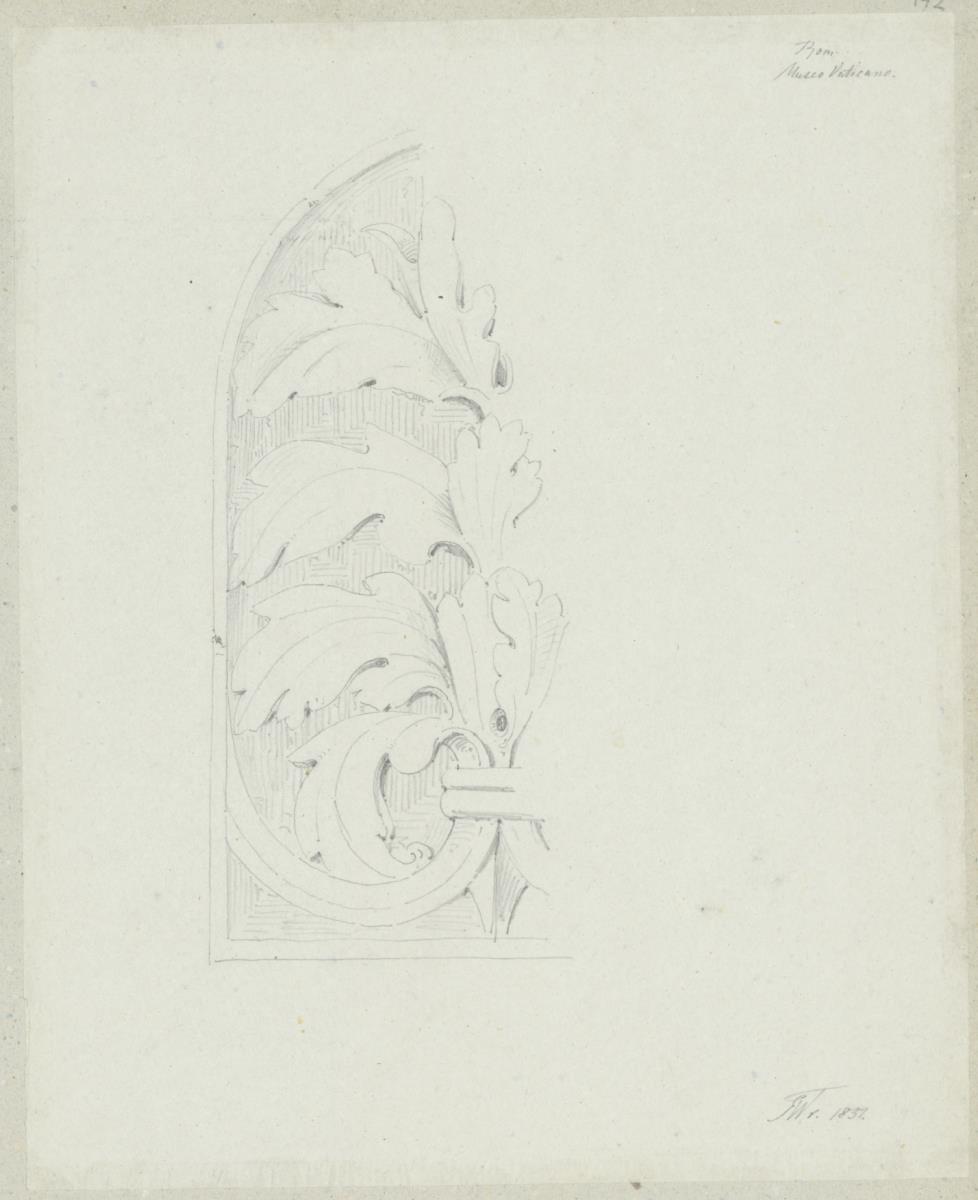 Skizzenbuch Italienreise, Rom, Musei Vaticani, Reliefstudie