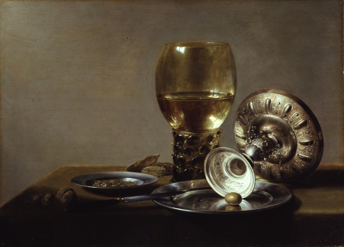 Stillleben mit Römer und Silberschale