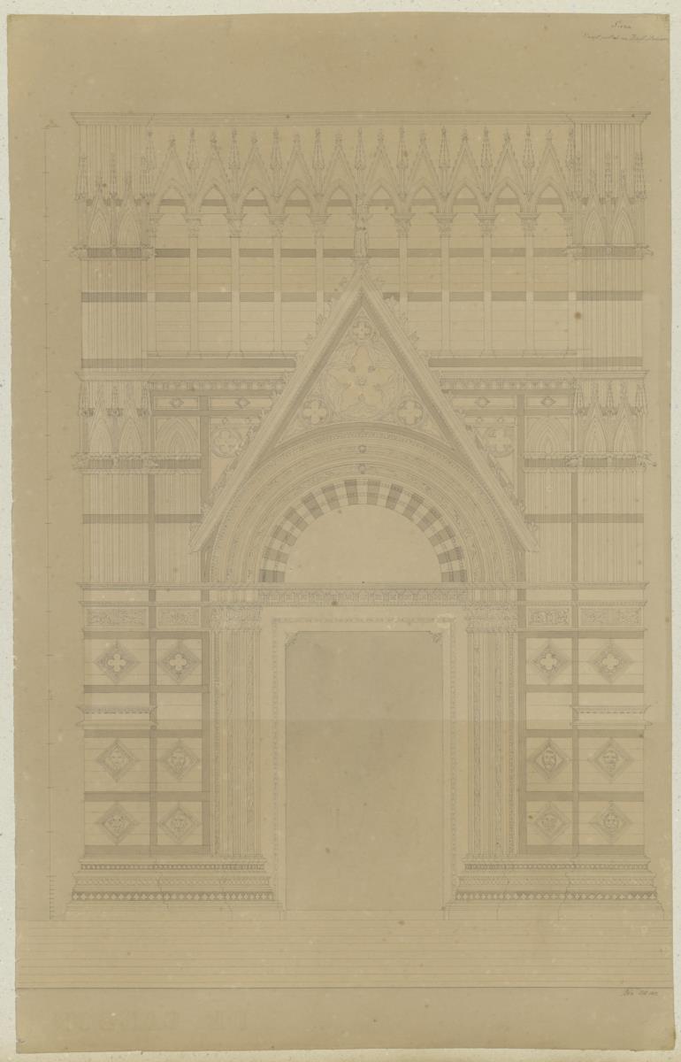 Skizzenbuch Italienreise, Siena, Baptisterium, Fassade