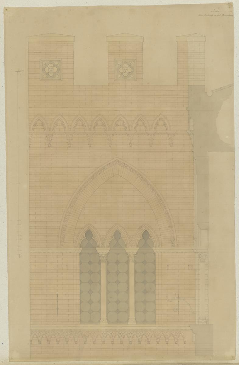 Skizzenbuch Italienreise, Siena, Palazzo Buonsignori, oberes Stockwerk