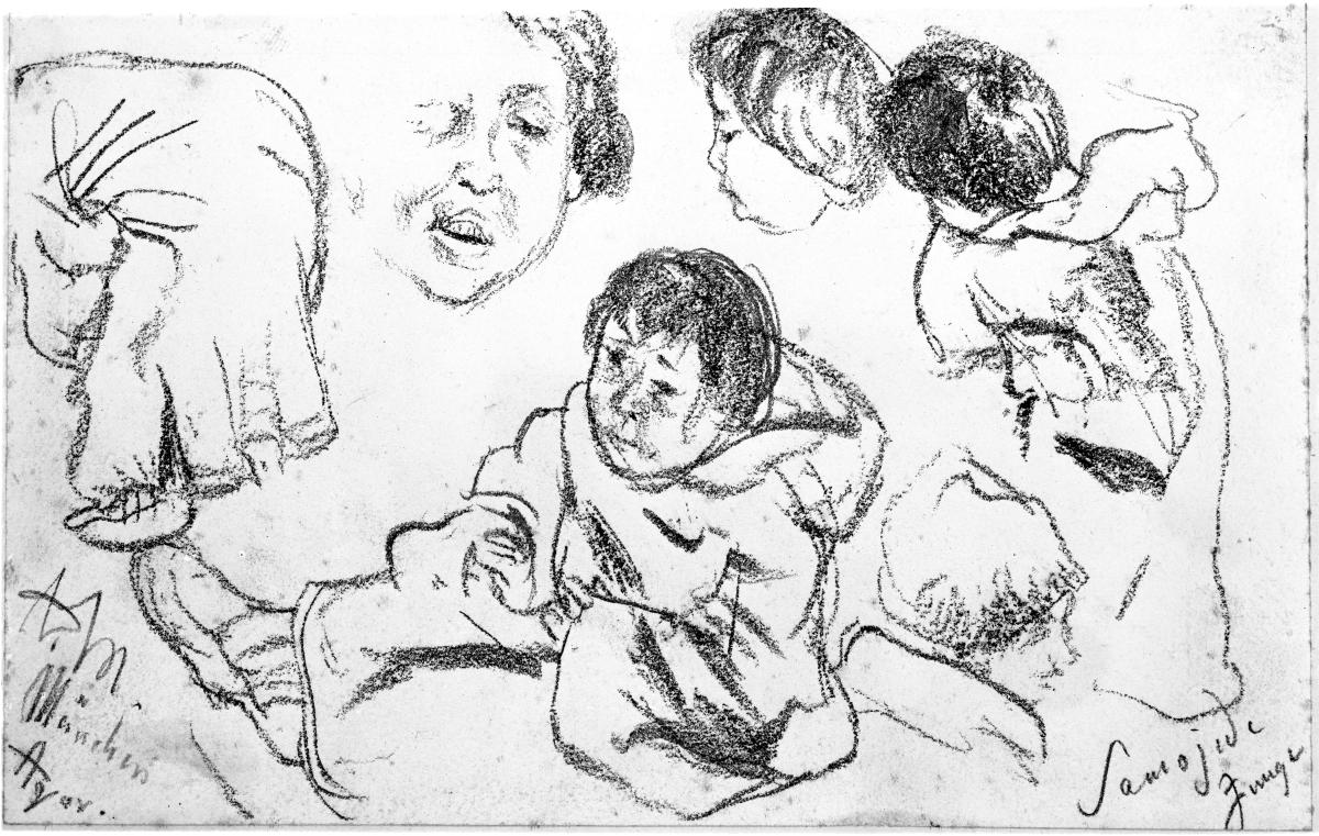 Kopf und Figurenstudien eines samojedischen Jungen