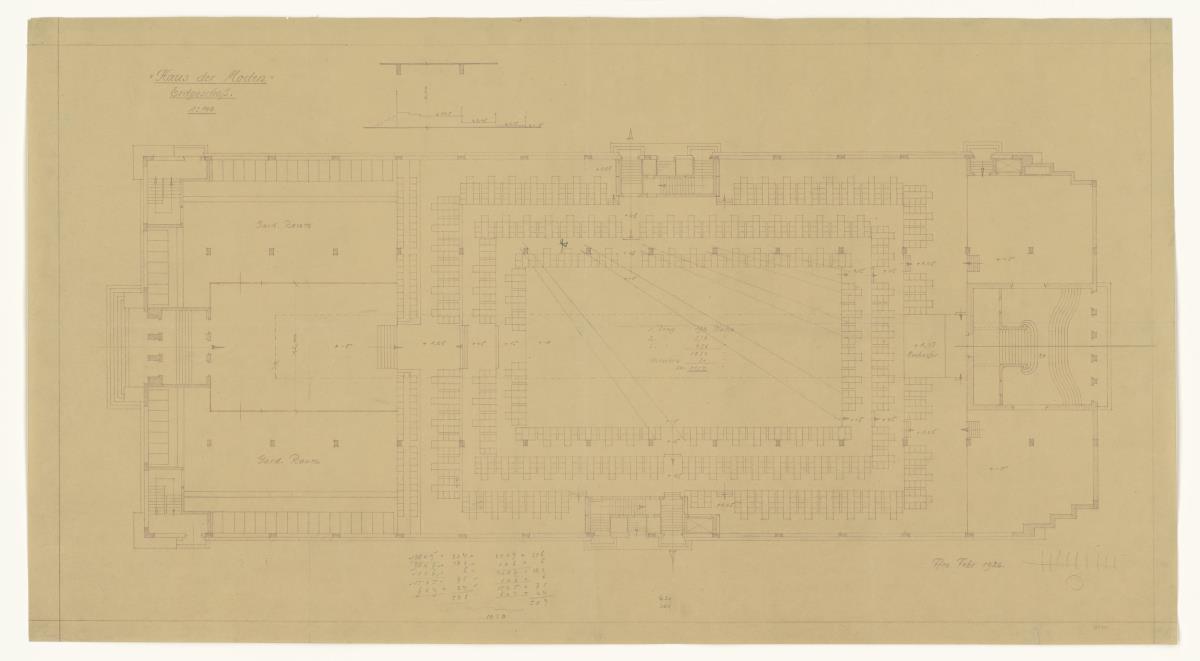 Haus der Moden, Frankfurt / Main, Erdgeschoss, Grundriss, Lichtpause
