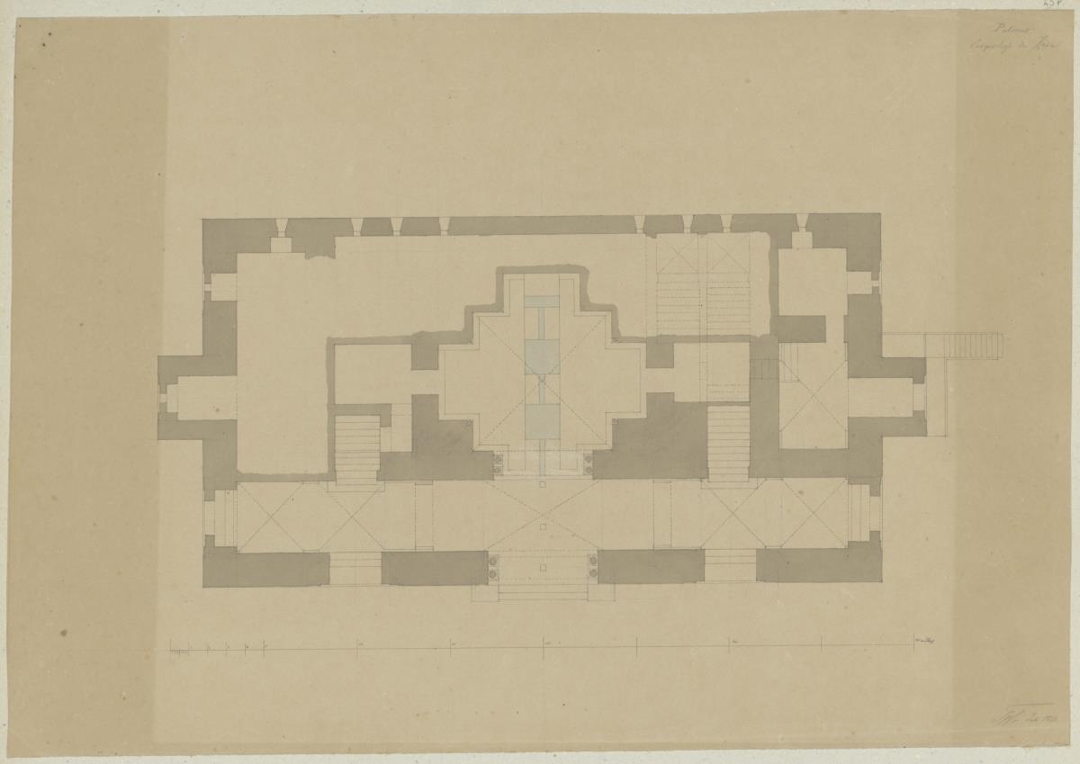 Skizzenbuch Italienreise, Palermo, La Zisa, Grundriss des Erdgeschosses