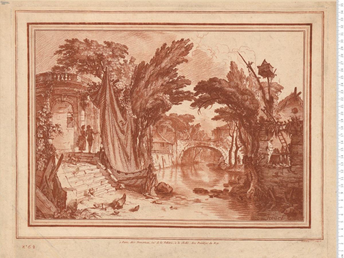 (9) Landschaft, bez: hoüel F. Demarteau l'.ne sculpsit a Paris, chés Demarteau ..., Nr. 64.