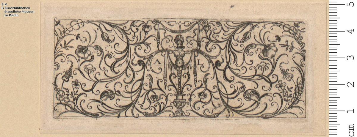 (1) Folge: Friese aus Ranken und Grottesken, das erste Blatt mit der Aufschrift: Andreas Lv^B4ning Fecit. 1589 (geändert aus 1582), die übrigen bez: A L.