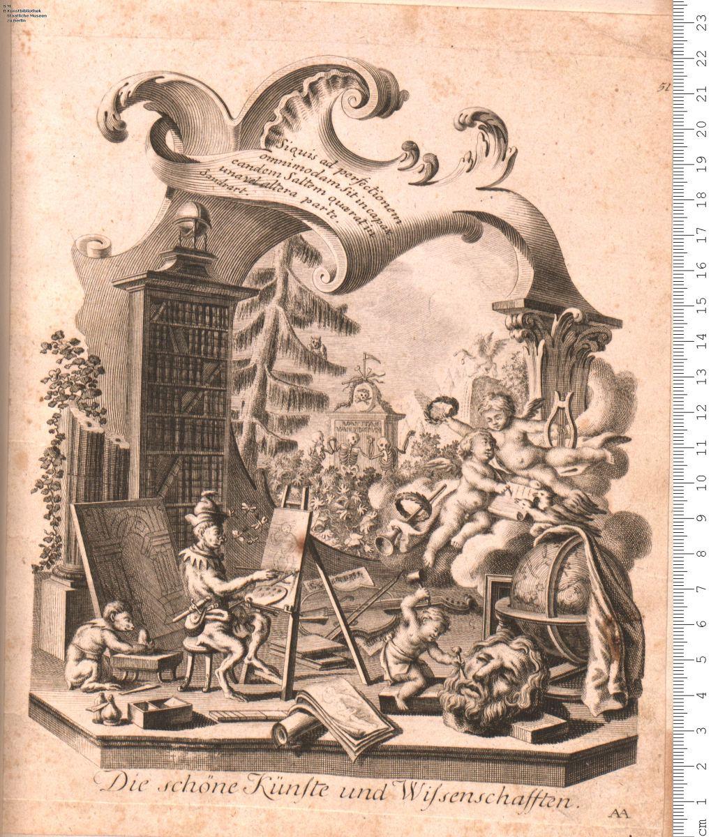 Verschiedene Beywerke zu Auszierung deren Rissen und Plans ... inventirt und gezeichnet von Johann Kleinhardt in Prag. verlegt und gestochen durch Johann und Mathes Gebrüdere Baltzer ... in Prag und Lissa. 1772.