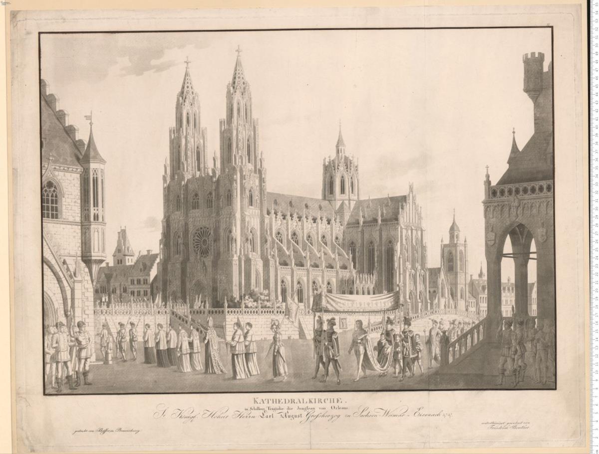 Nr. IV: Kathedralkirche in Schillers Tragödie: die Jungfrau von Orleans ... gedrukt von Schäffer in Braunschweig.