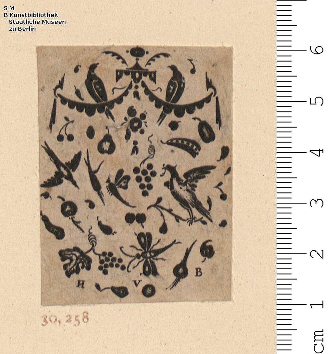 7 Blatt Schwarzornament