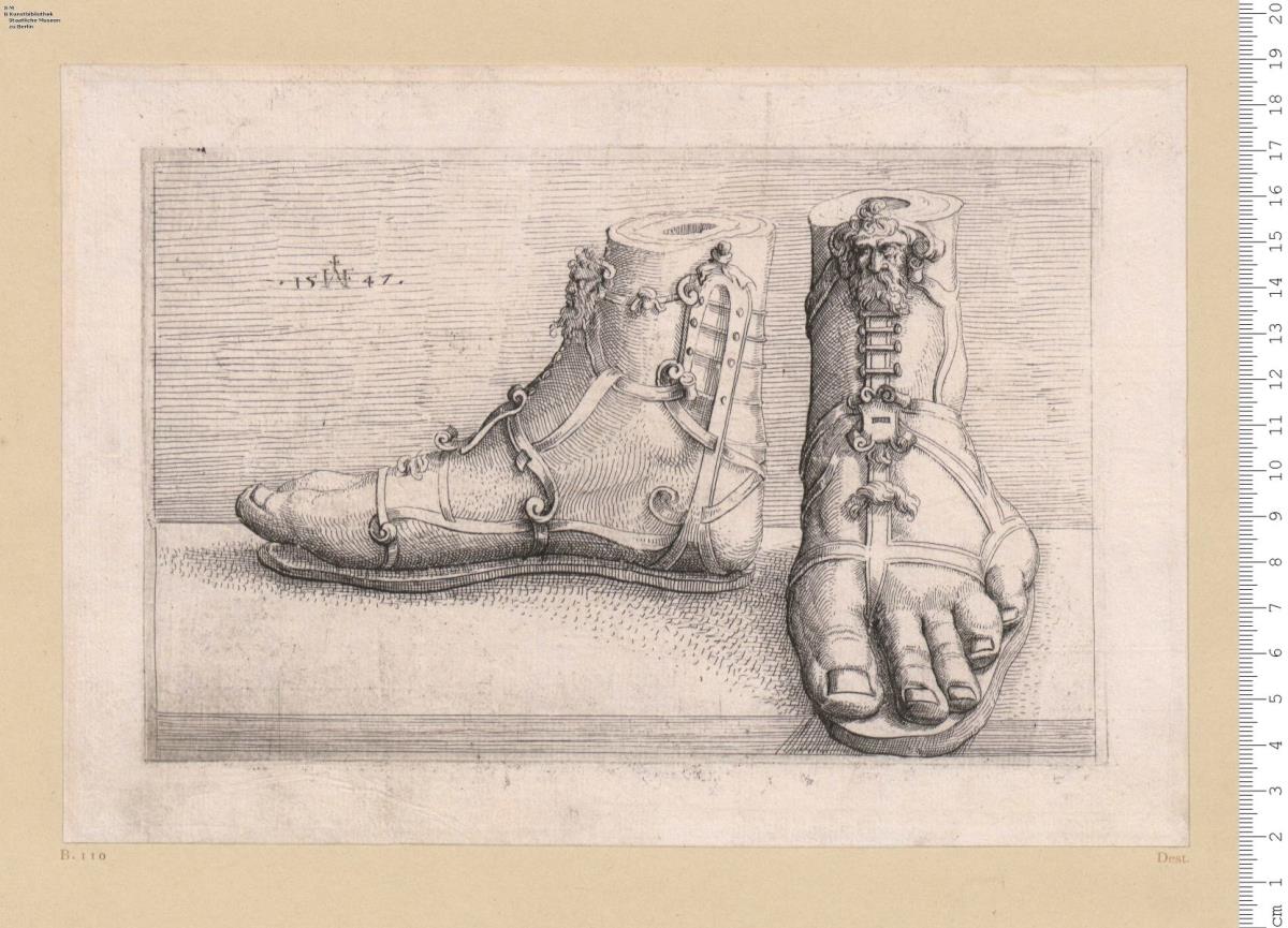Füße, mit Sandalen bekleidet, dat: 1547: B. 110.