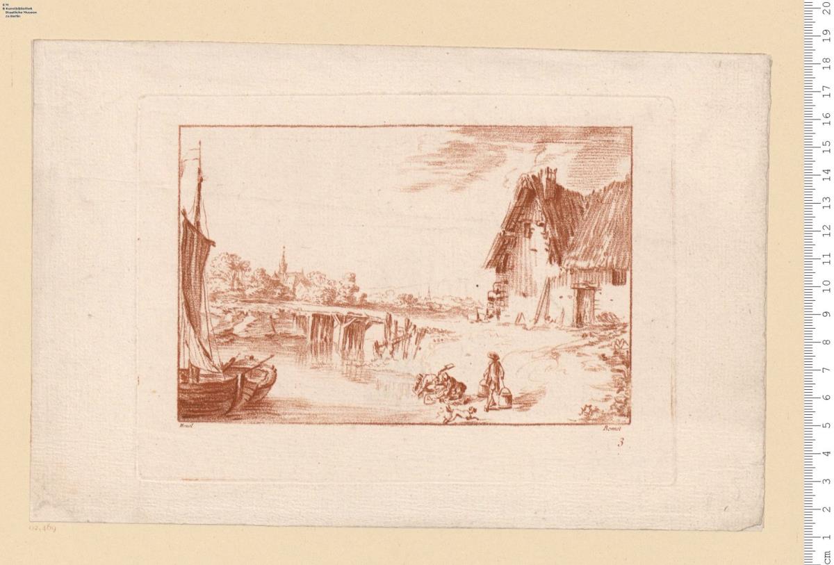 (8) Landschaft, bez: Houel Bonnet, Nr. 3.