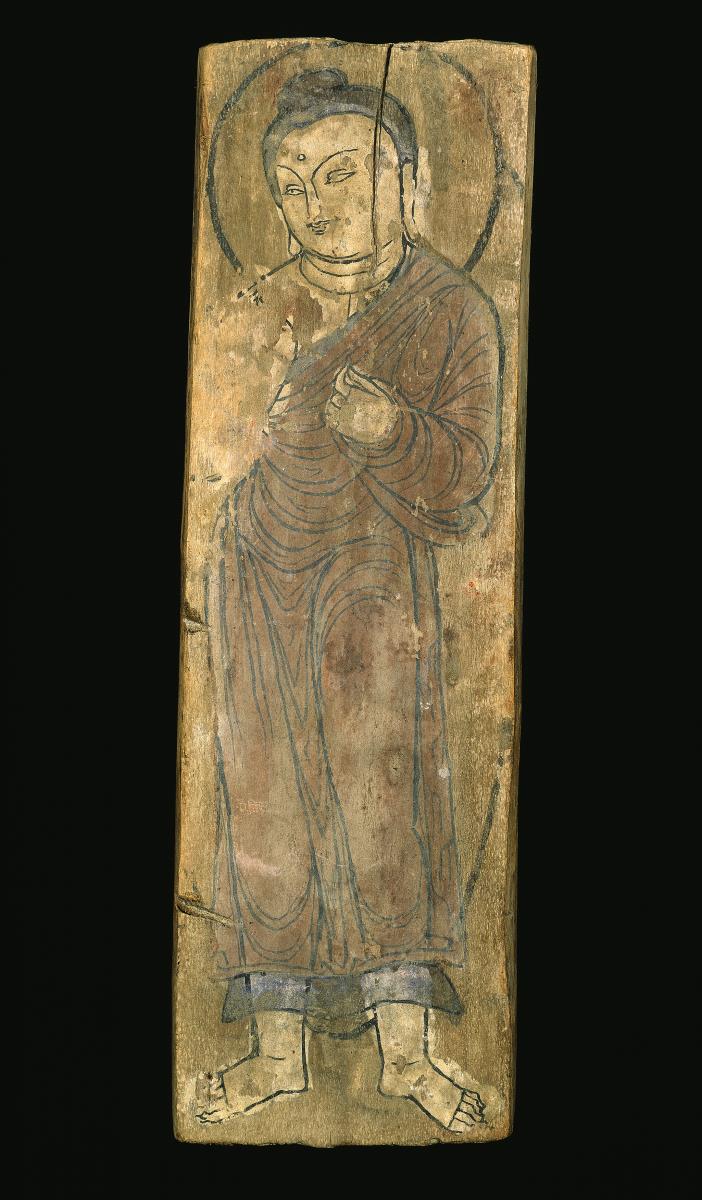 Votivtafel mit stehendem Buddha