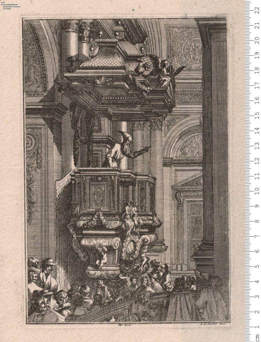 Kanzeln und Grabmonument, I. G. Hertel exc. [Georg Christoph Kilian ...] Verl.-Nr. 403.
