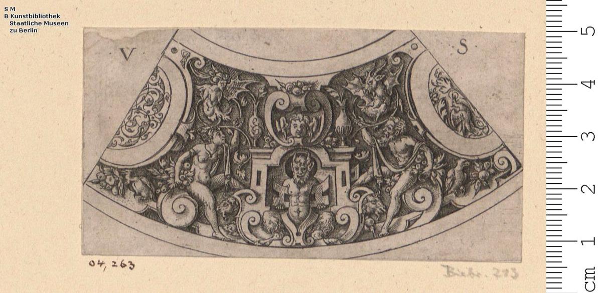 (2) 2 Blatt einer Folge: gebogene Randornamente.