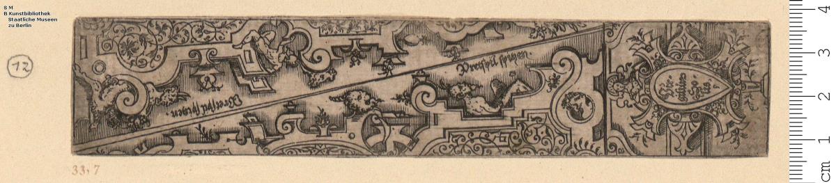 (12) 1 Blatt 2 Brettspielfelder, jedes Feld mit Aufschrift: Pretspilspitzen; seitlich in Kartusche bez: Vergilius Solis.