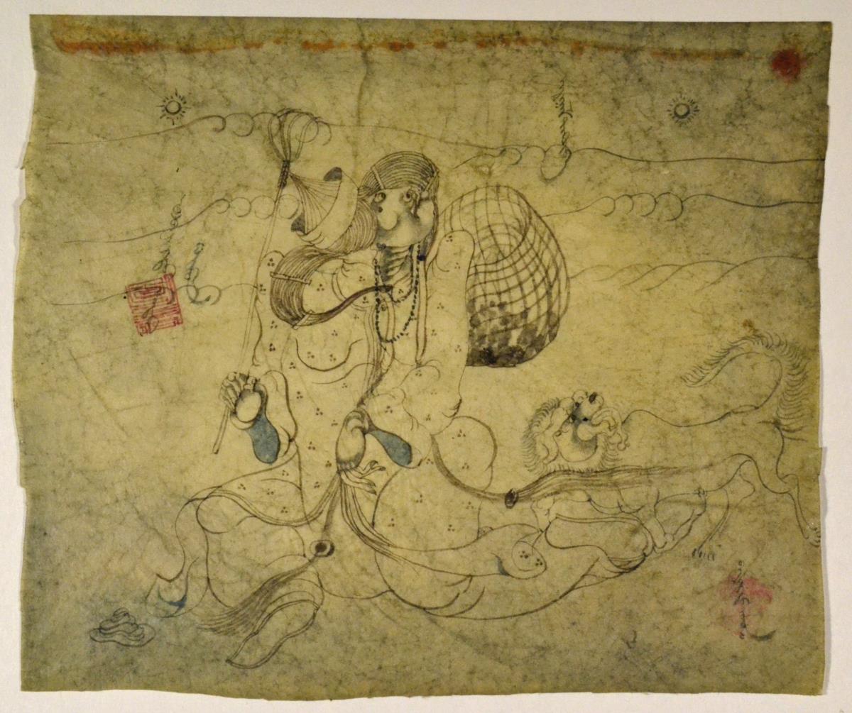Schreitender "Geist mit Löwenhund"