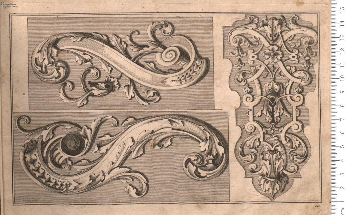 Gründliche Anweisung unterschiedlicher Art Laub Werck wie solches aufs zierlichste ... soll ausgezeichnet werden. 3.ter Teil von Johann Leonhard Eisler. Johann Christoph Weigels seel. Wittib excudit. Verl.-Nr. 342.