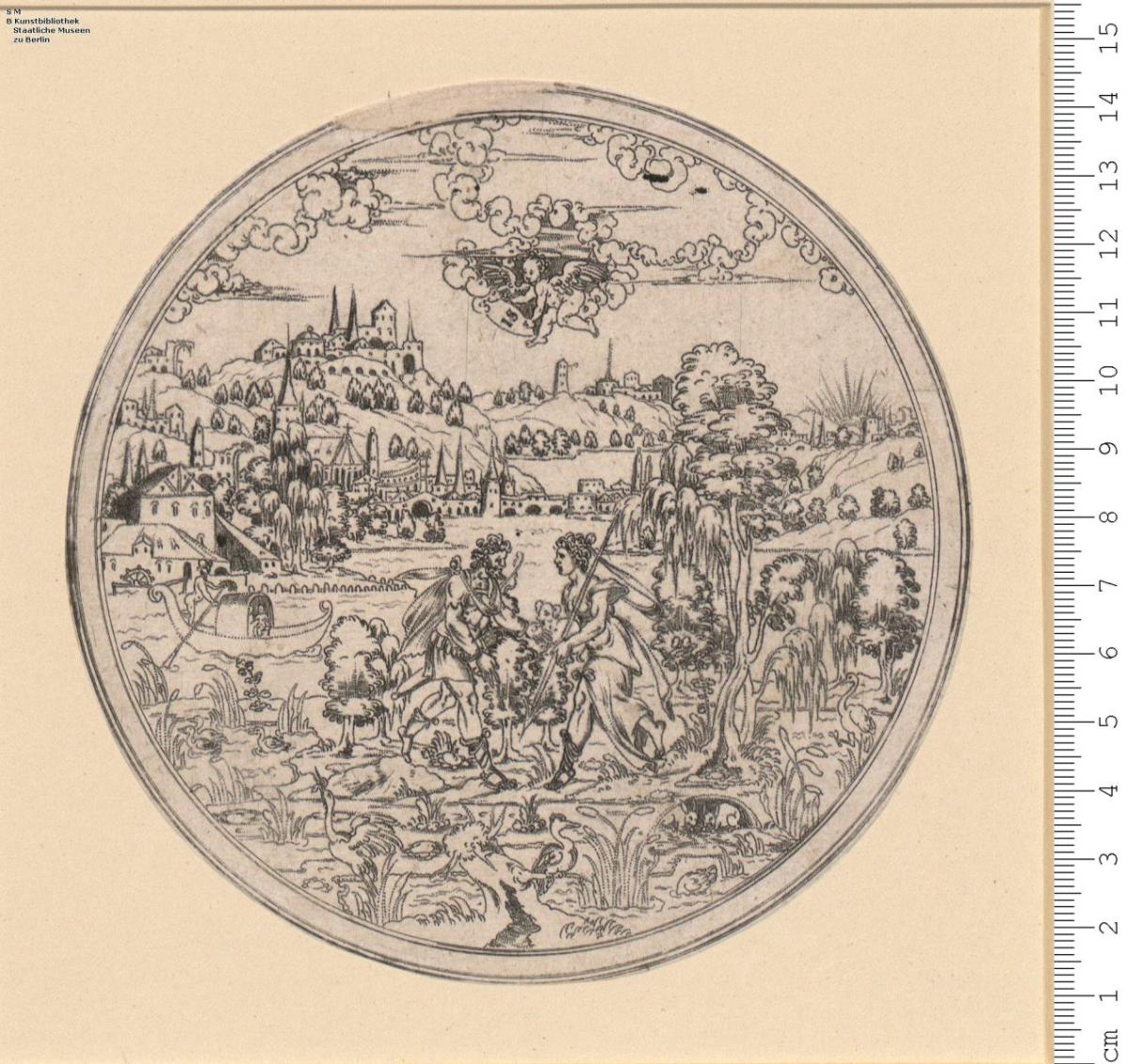 (1) 1 Folge Schalenböden mit meist mythologischen Darstellungen in Landschaft