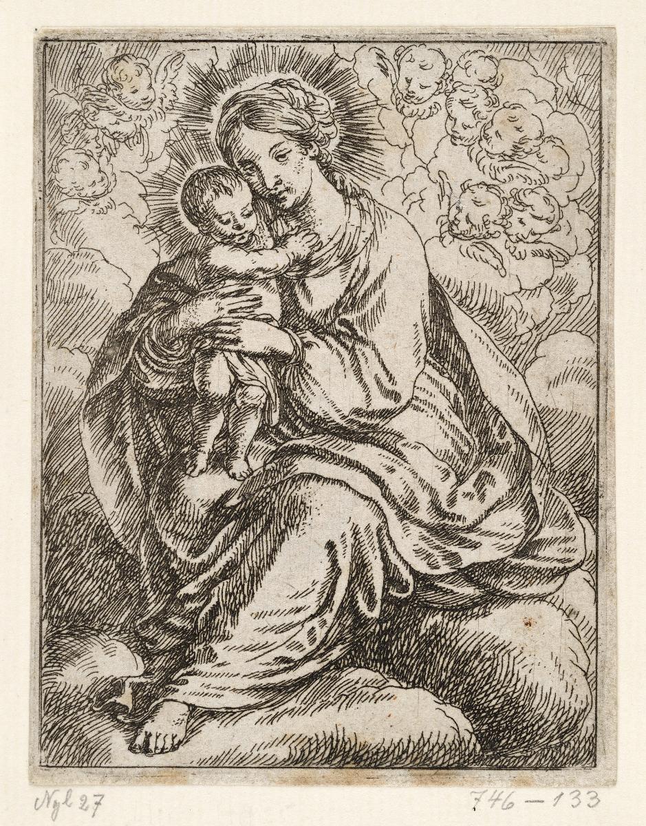 Die Madonna mit dem stehenden Kind auf dem Schoß
