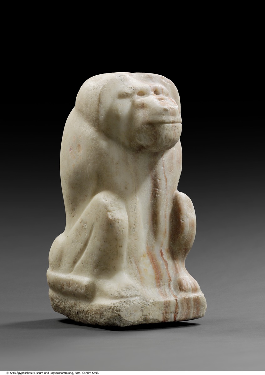 Figur eines hockenden Pavians mit dem Königsnamen des Nar(-mer)