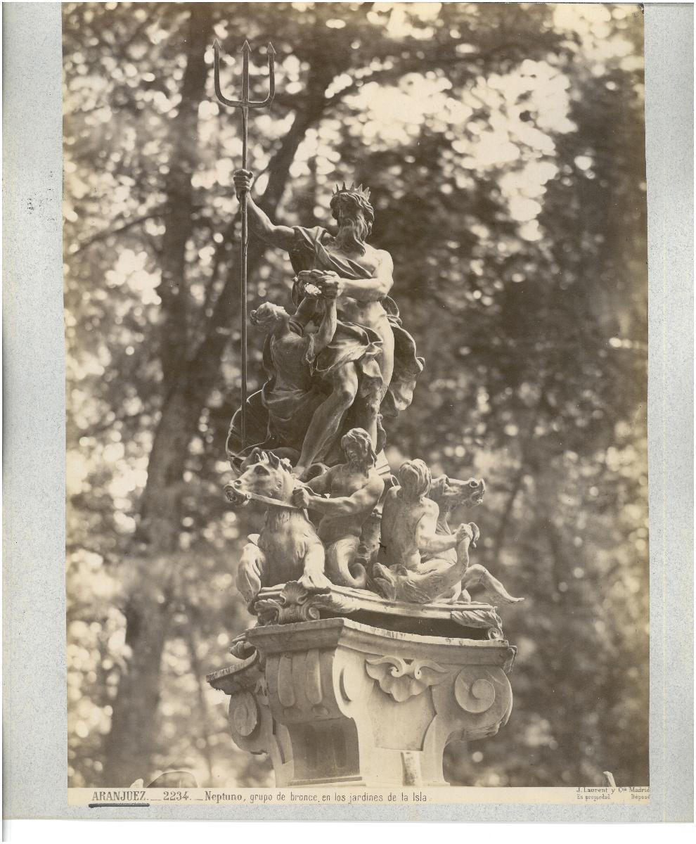 Madrid, Aranjuez, Inselgarten, Bronzegruppe, Fuente de Neptuno