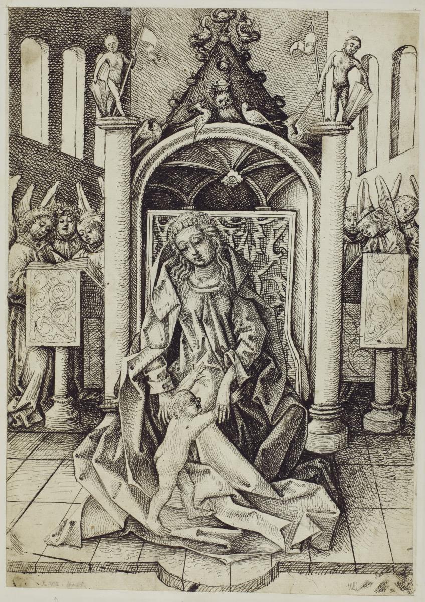 Altarbild, Maria mit dem Jesuskind, mit singenden Engeln