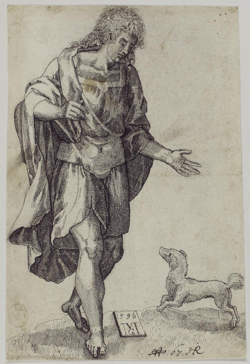 Junger Mann mit Hund