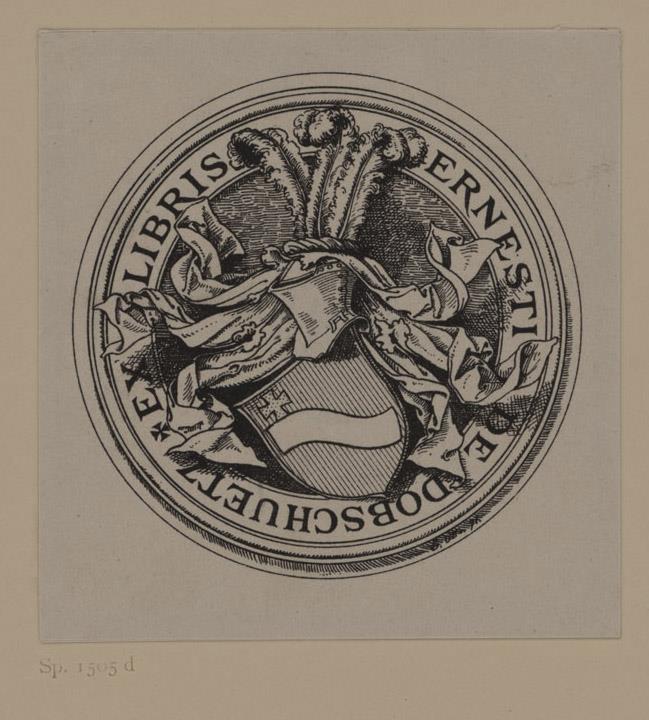 Ex libris Ernesto de Dobschuetz
